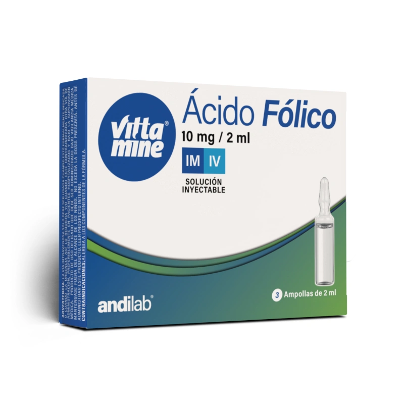 Ácido Fólico 10 mg / 2 ml Solución Inyectable.