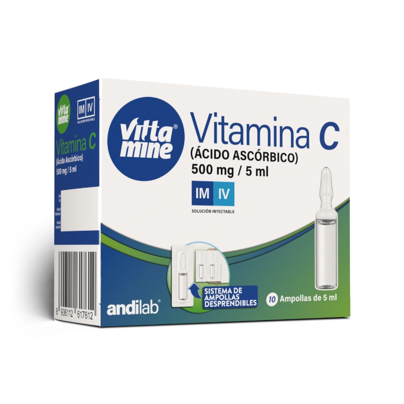 Vitamina C 500 mg / 5 ml Solución Inyectable